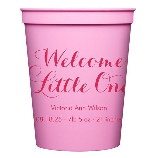 Welcome Little One Stadium Cups